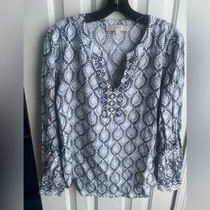 Loft Long Sleeve V-neck Blouse Size M